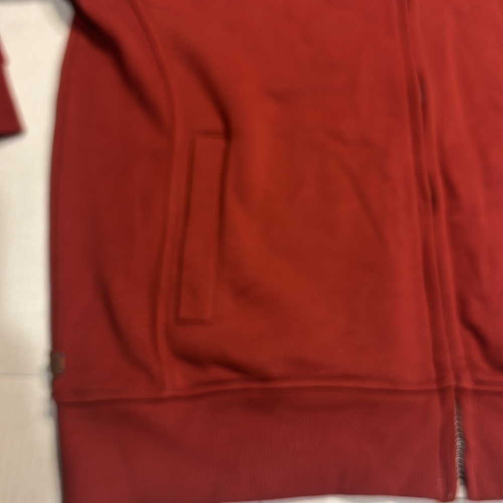 Lerros brick maroon zip up sweater with front pockets & emblem by front top XL - Picture 6 of 10